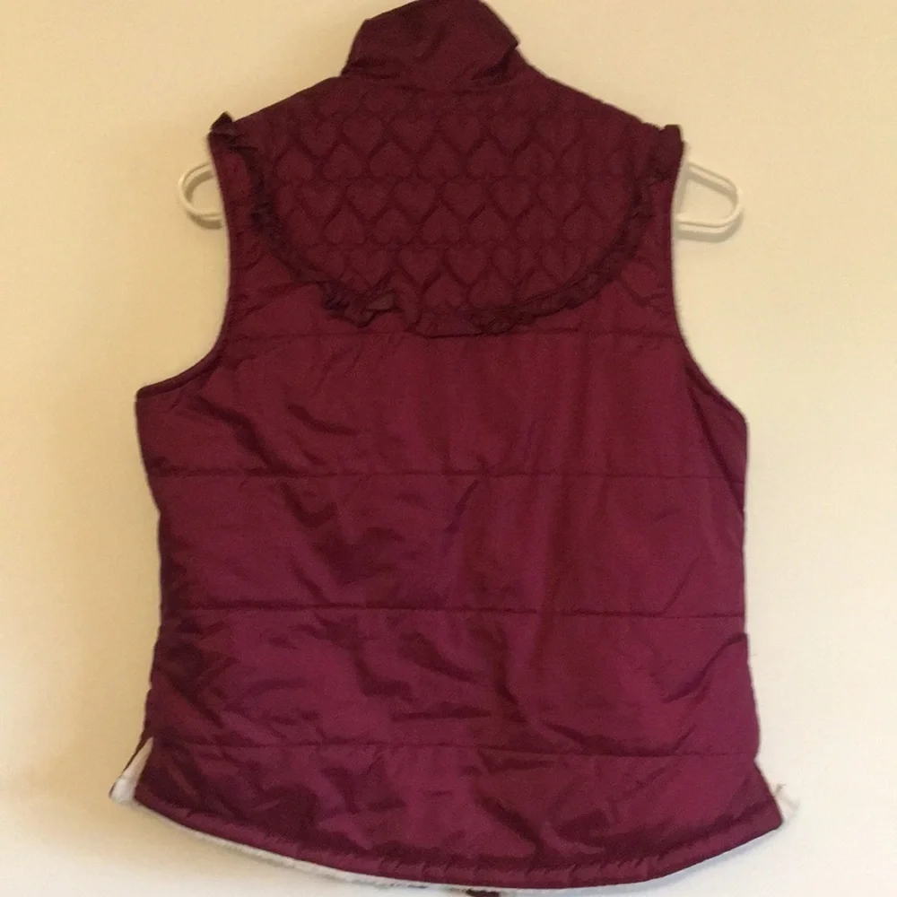 Roxy Estilo Sherpa Lined Maroon Girls Large Puffer Vest